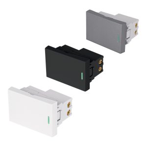 Apagadores Volteck de 3 vías 1.5 módulos línea Lisboa