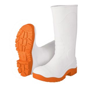 Calzado industrial de PVC Truper blanco de suela naranja