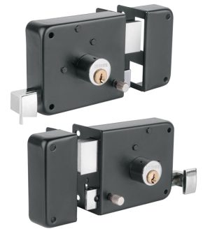 Cerraduras de sobreponer acabado negro Hermex instala-fácil con cilindro de latón