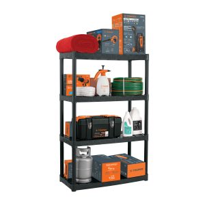 Estante plástico uso rudo Truper 4 rep/cap. 68 Kg 142 x 43 x 91 Mod. EST-4