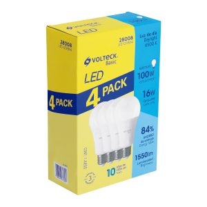 Focos de LED tipo bulbo pack c/4 pz Volteck Basic