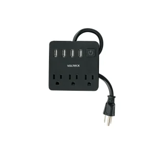 Extensión Múltiple Volteck con 3 Entradas y 4 Puertos USB Mod. MUL-3UN