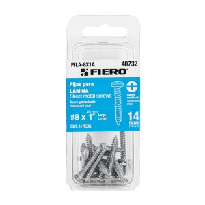 Blíster con 14 tornillos para lámina Fiero #8 x 1 Mod. PILA-8X1A