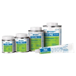 Cementos para PVC Foset Saniflow pegamento baja presión transparente