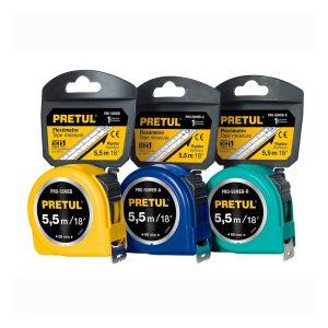 Flexómetro PRETUL 5.5 metros, cinta ancha de 25 mm