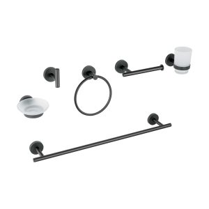 Accesorios para Baño Negros Foset de 6 Piezas Mod. TBA-7000M