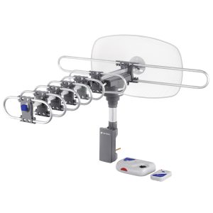 Antena aérea para TV Volteck  giratoria 360° con cable coaxial 10 metros Mod. ANGI-360B