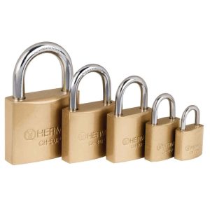 Candados de hierro Hermex color latón gancho corto en blíster
