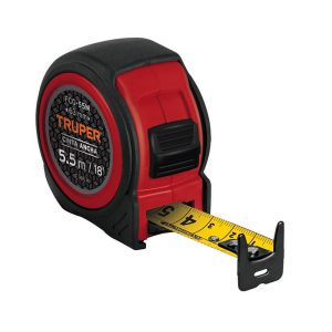 Flexómetro compacto TRUPER contra impactos 5.5 metros, cinta de 25 mm Mod. FCG-55M