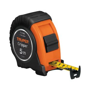 Flexómetro Gripper TRUPER contra impactos Grad. Métrica, 5 metros, cinta de 19 mm Mod. FH-5ME