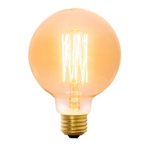 Foco incandescente vintage Volteck 40 W tipo globo Mod. FIV-40G