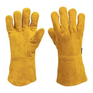 Guantes de seguridad y trabajo Truper de carnaza largos unitalla Mod. GU-525